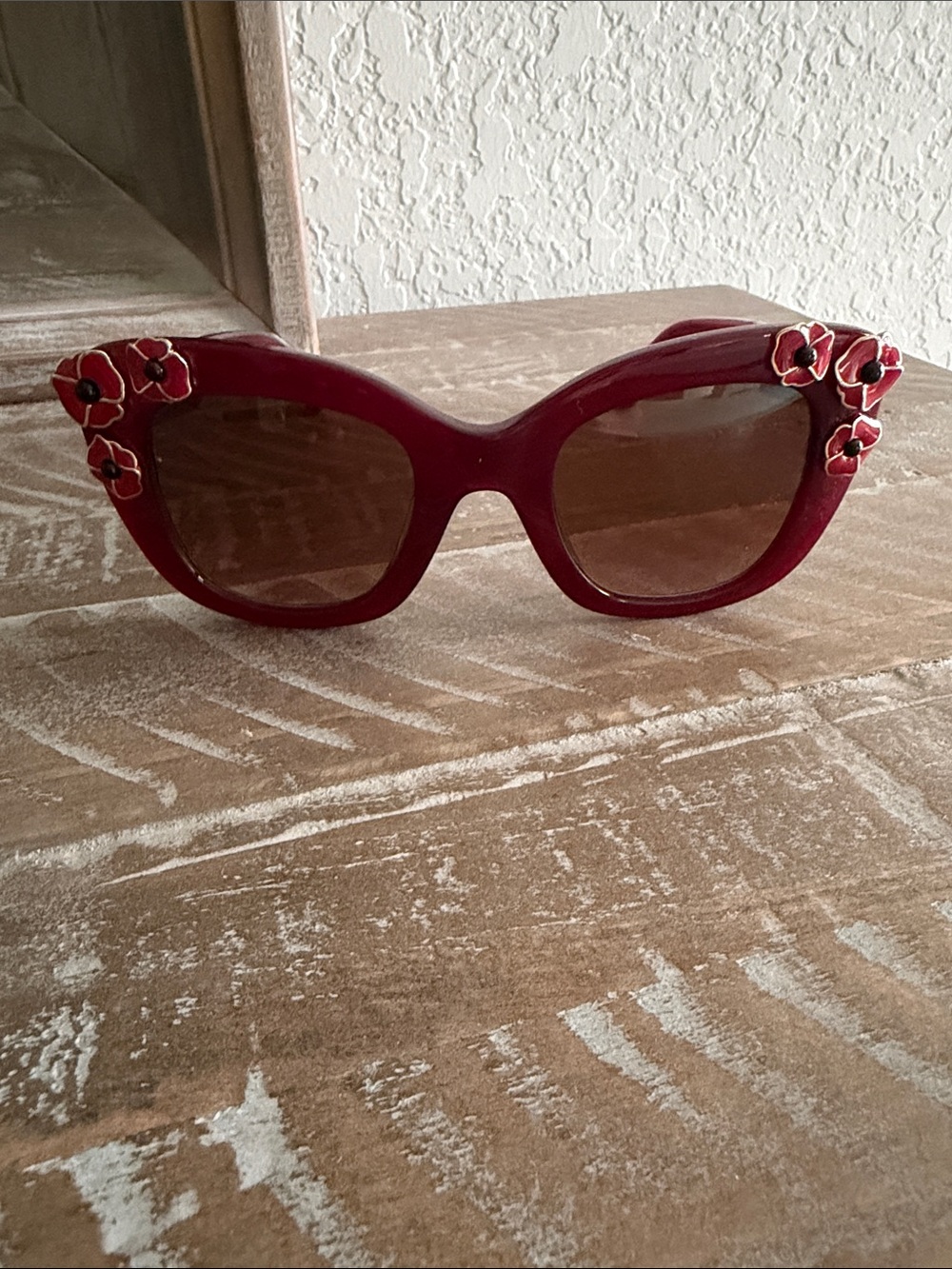 Kate Spade Women's Red Floral Cat-Eye Hello Sunshine Sunglasses